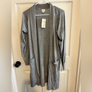 Women's Gray Open Front Cardigan Sweater A New Day Size Small